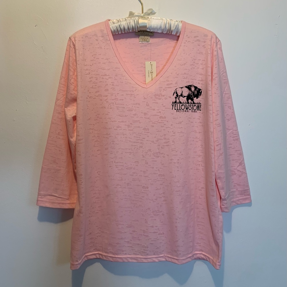 Yellowstone National Park Bison Pink Top